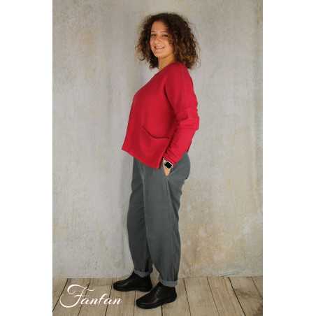 Mes Soeurs & Moi Pantalon Aubépine velours côtelé cendre