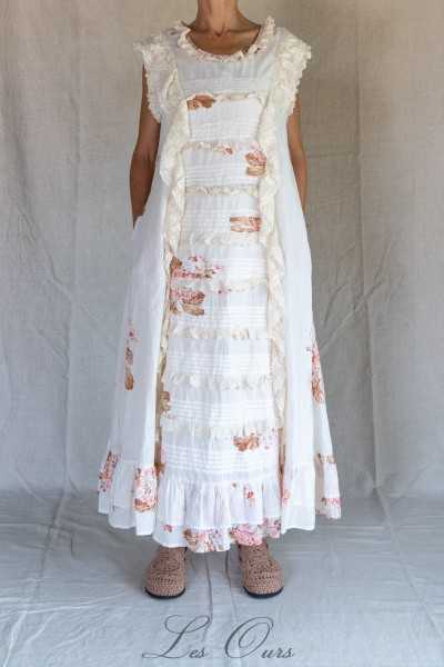 Les Ours Dress Ancolie Cotton Flower