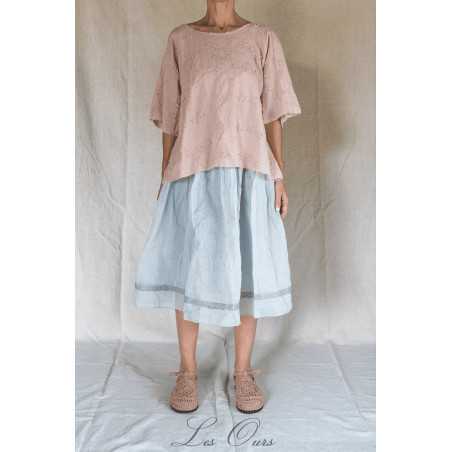 Les Ours Tunique Agatha en Broderie Rose