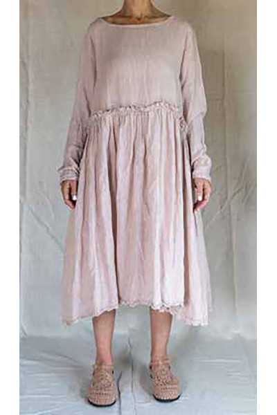 Les Ours Dress Lise in Striped Cotton Pink