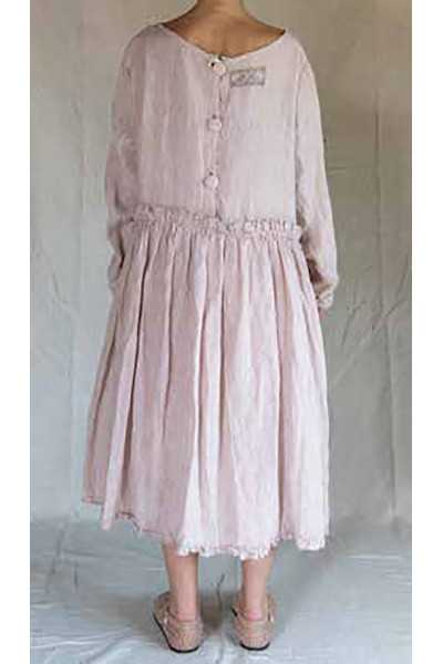 Les Ours Dress Lise in Striped Cotton Pink