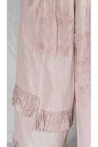 Les Ours Pantalon Ange en Coton Rayé Rose