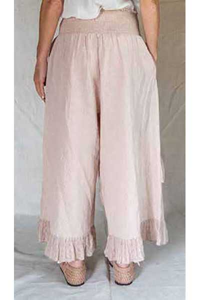Les Ours Pantalon Ange en Coton Rayé Rose