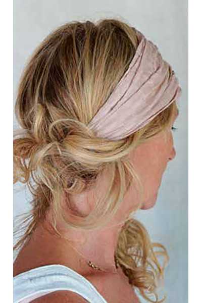 Les Ours Bandeau en etamine rose