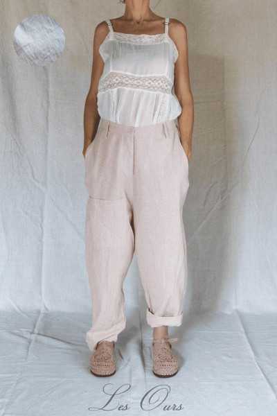 Les Ours Pants Gaston in Poplin Ecru