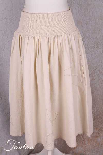 Ewa I Walla Jupe Katarina 22264 Crème coton gaufré