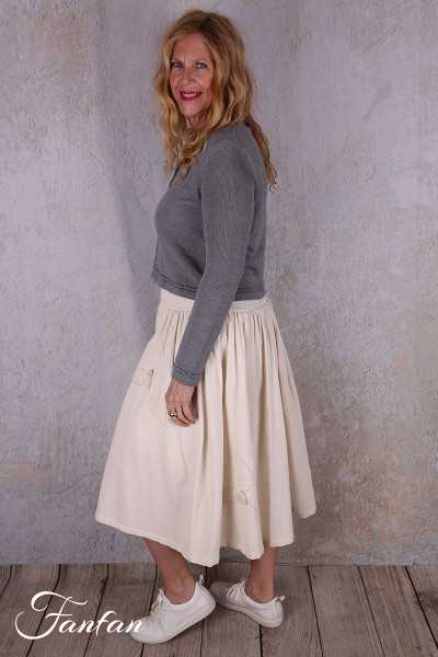 Ewa I Walla Jupe Katarina 22264 Crème coton gaufré