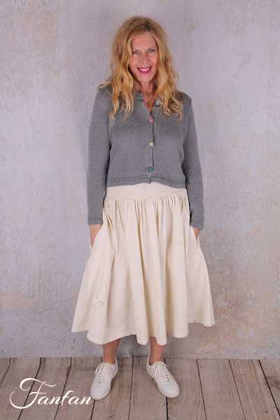 Ewa I Walla Jupe Katarina 22264 Crème coton gaufré