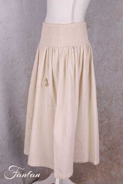 Ewa I Walla Jupe Katarina 22264 Crème coton gaufré
