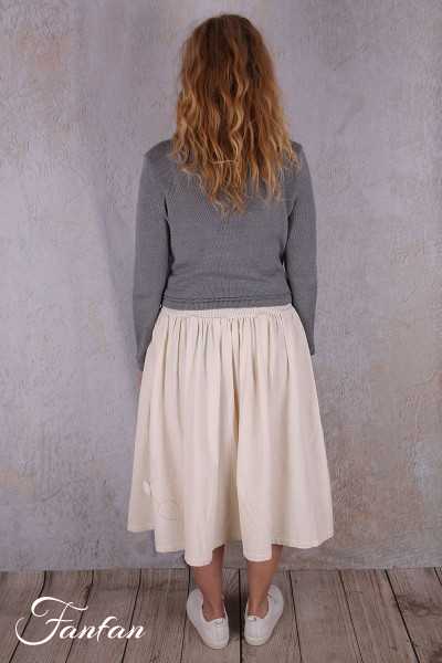 Ewa I Walla Jupe Katarina 22264 Crème coton gaufré