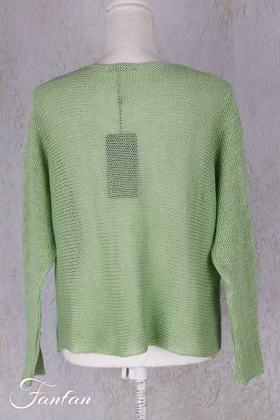 Grizas Pull lin 66157-BLA179 Vert eau avec poches imprimées