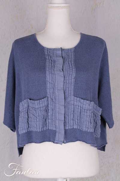 Grizas Short, loose-fitting linen jacket 6826-BLA-L21 Blue