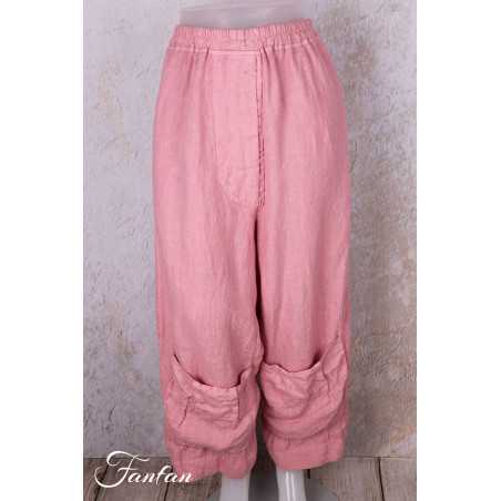 Grizas Pantalon en lin 3242-L257 Rose