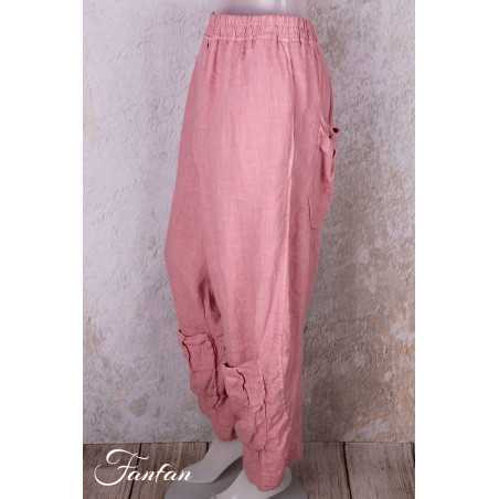 Grizas Pantalon en lin 3242-L257 Rose