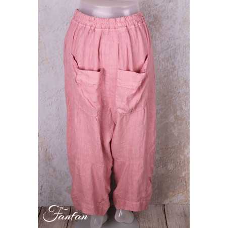 Grizas Pantalon en lin 3242-L257 Rose