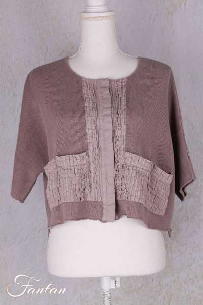Grizas Veste courte et ample en lin 6826-BLA-L21 Parme
