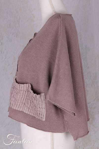 Grizas Veste courte et ample en lin 6826-BLA-L21 Parme