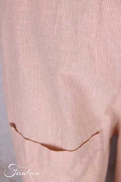 Les Ours Pantalon Gaston en Coton Rayé Rose