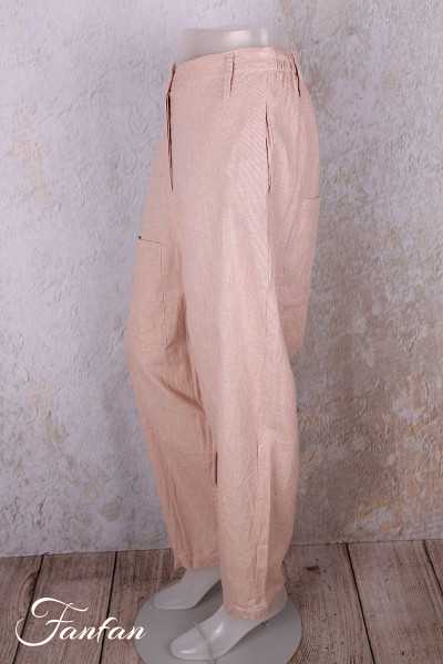 Les Ours Pantalon Gaston en Coton Rayé Rose