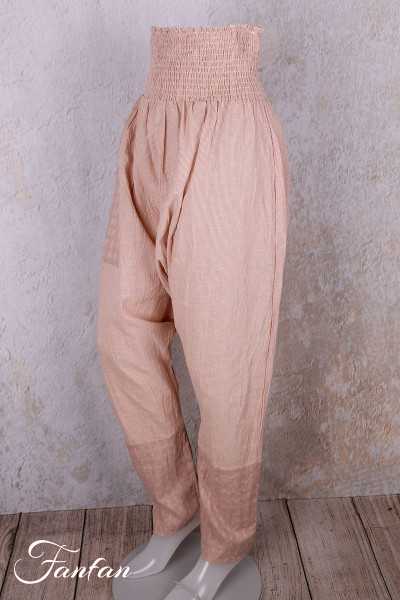 Les Ours Pantalon Sarouel en Coton Rayé Rose