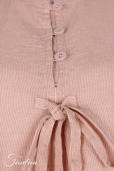 Les Ours Chemise Rosanne en Coton Rayé Rose
