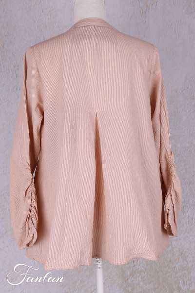 Les Ours Chemise Rosanne en Coton Rayé Rose