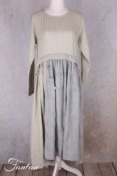 Les Ours Robe Adriana en coton Broderie Bleu