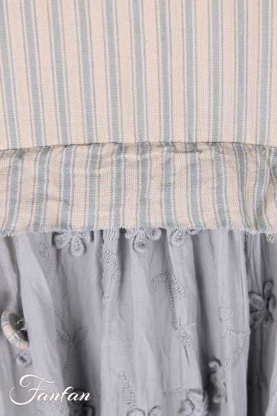 Les Ours Robe Adriana en coton Broderie Bleu