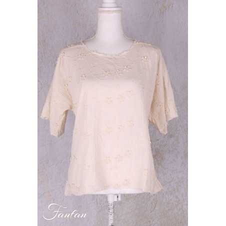 Les Ours Tunique Agatha en coton Broderie Ecru