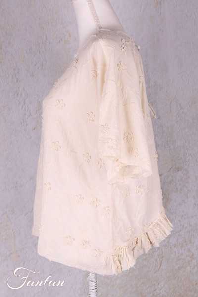 Les Ours Tunique Agatha en coton Broderie Ecru