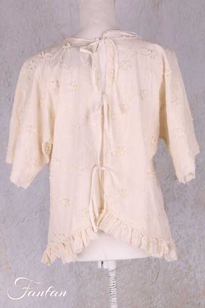 Les Ours Tunique Agatha en coton Broderie Ecru