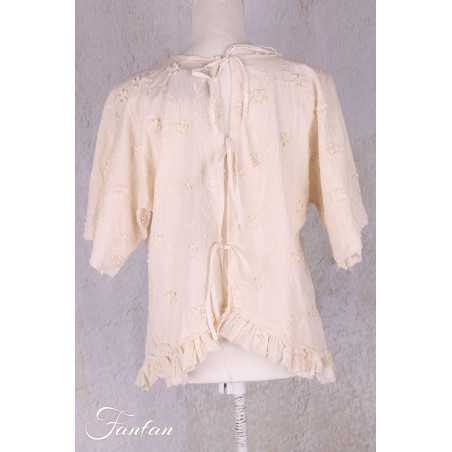 Les Ours Tunique Agatha en coton Broderie Ecru