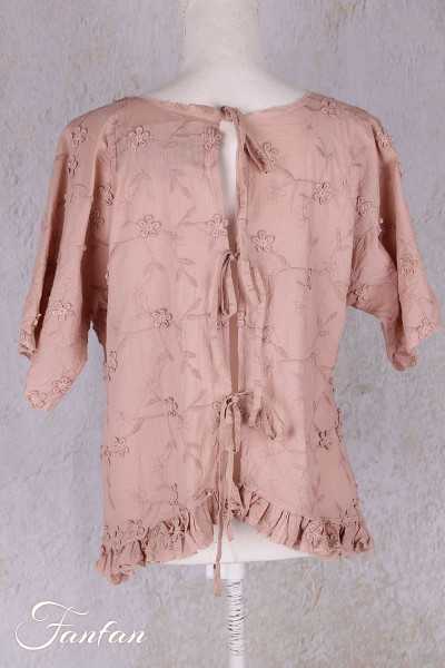 Les Ours Tunique Agatha en coton Broderie Rose