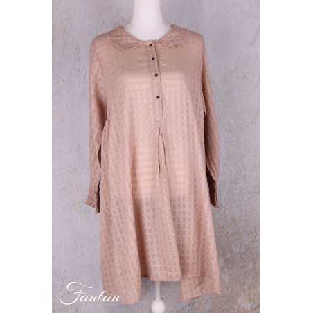 Les Ours Chemise Carola en Etamine Rose