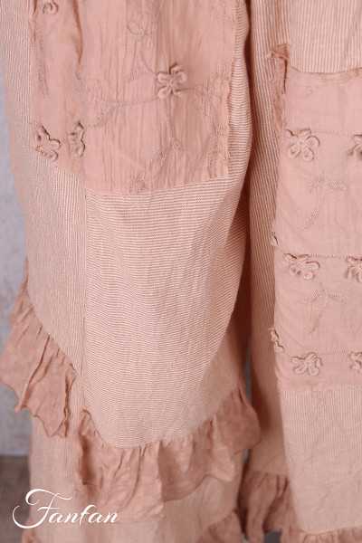 Les Ours Pantalon Ange en Coton Rayé Rose