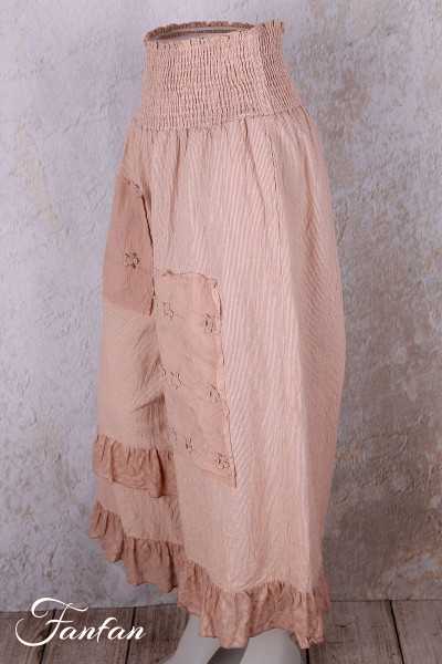 Les Ours Pantalon Ange en Coton Rayé Rose