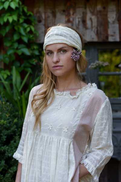 Les Ours Stirnband aus Etamin ecru