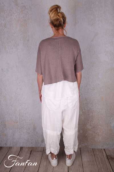 Grizas Veste courte et ample en lin 6826-BLA-L21 Parme