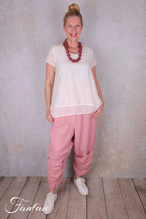 Grizas Blouse en Cotton/soie 5571-S302 Blanc