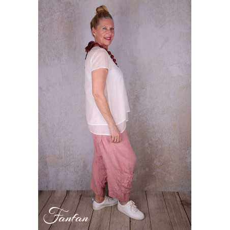 Grizas Pantalon en lin 3242-L257 Rose