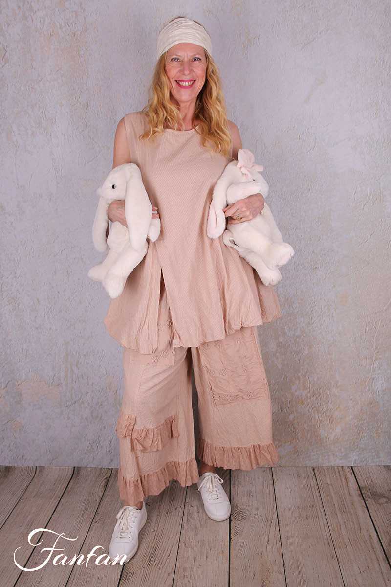 Les Ours Tunique Achille en Coton Rayé Rose