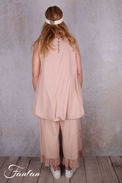 Les Ours Pantalon Ange en Coton Rayé Rose
