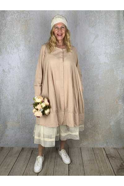 Les Ours Tunique Amiga en Coton Rayé Rose