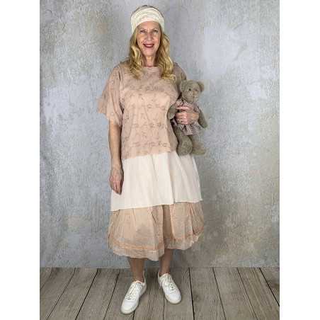 Les Ours Tunique Agatha en coton Broderie Rose
