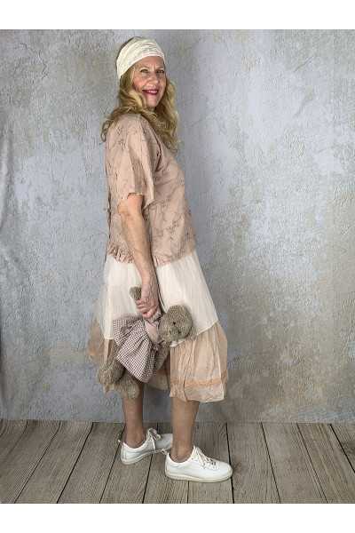 Les Ours Tunique Agatha en coton Broderie Rose