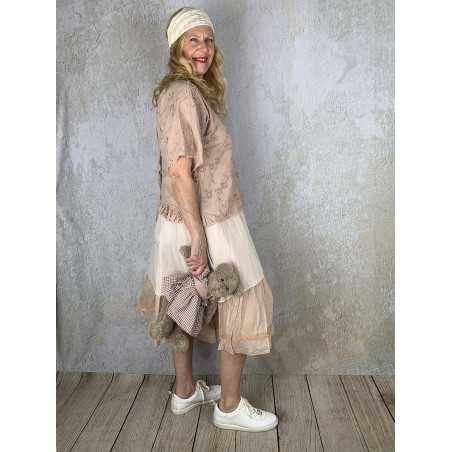 Les Ours Tunique Agatha en coton Broderie Rose