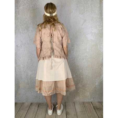 Les Ours Tunique Agatha en coton Broderie Rose