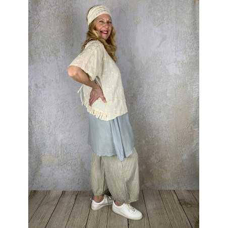 Les Ours Tunique Agatha en coton Broderie Ecru