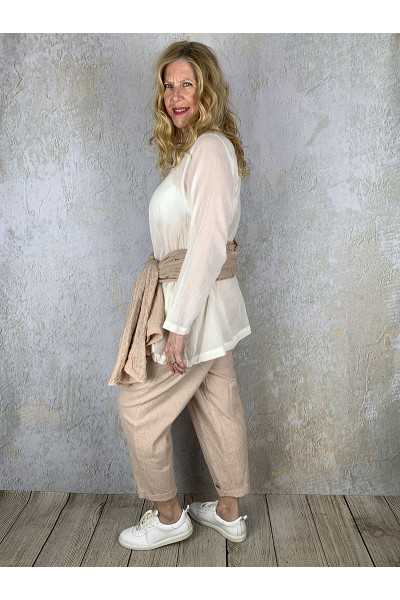 Les Ours Pantalon Gaston en Coton Rayé Rose