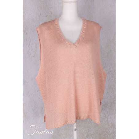 Les Ours Debardeur Eliad en Maille Rose